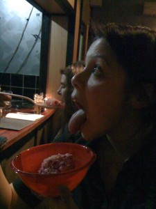 Tessa eats trifle