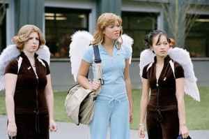 Tia, Hillary Faye, and Veronica, with angel's wings